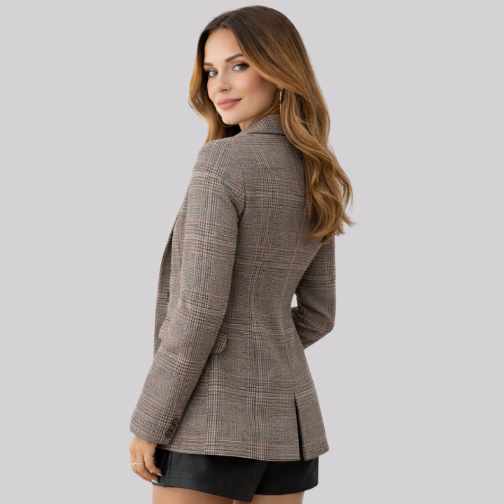 Women’s Check Wool Blend Blazer